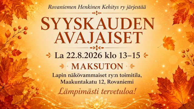 Rovaniemen Henkisen Kehityksen Seuran Syyskauden avajaiset - tapahtuman kuva