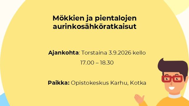 Mökkien ja pientalojen aurinkosähköratkaisut - tapahtuman kuva