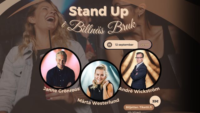 Stand up i Billnäs bruk 12.9.2026 - tapahtuman kuva