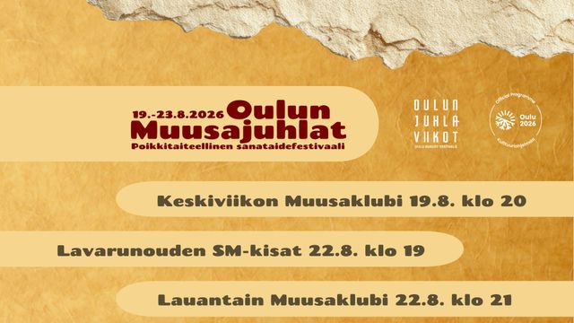 Oulun Muusajuhlien Muusaklubit + lavarunouden SM-kisat - tapahtuman kuva