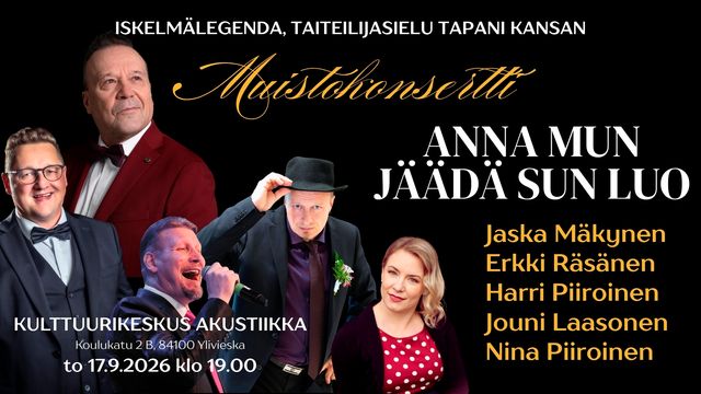 Anna mun jäädä sun luo - Tapani Kansan muistokonsertti - tapahtuman kuva