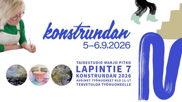 Konstrundan 2026 Avoimet ateljeet tapahtuma 5.-6.9. klo 11-17 - Taidestudio Marjo Pitko - Kemi - tapahtuman kuva