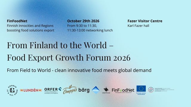 From Finland to The World – Food Export Growth Forum 29.10.2026 - tapahtuman kuva